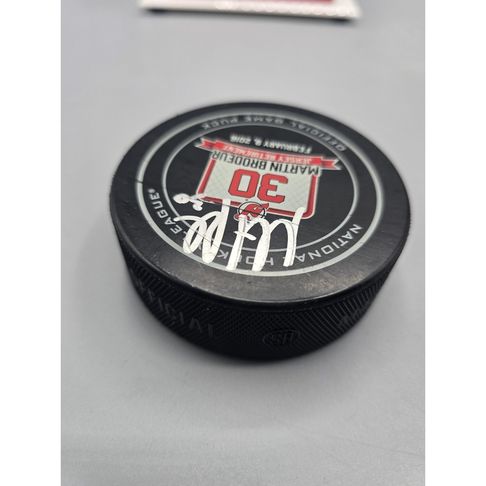 Authentic Fanatics Martin Brodeur NJ Devils Retirement Night Hockey Puck Case - Picture 12 of 13